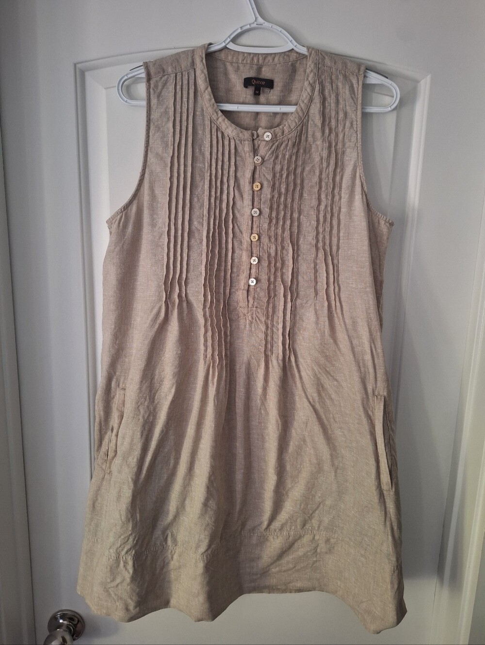 Quince 100% linen Tan/Flax Swing dress